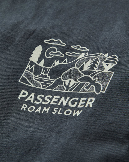 Roam Slow Men's LS T-Shirt - Black - Flatlay