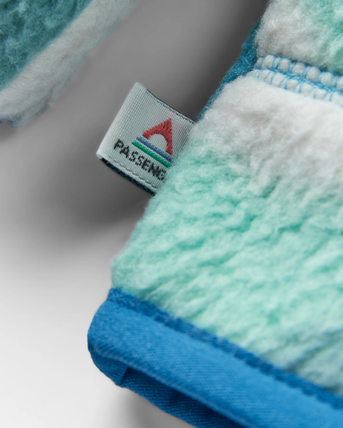 Fairbanks Full Zip Sherpa Fleece - Vista Patchwork Aqua - Flatlay