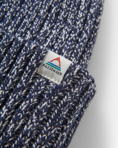Fisherman Marl Beanie - Rich Navy - Flatlay