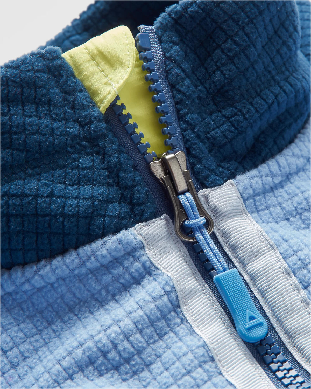 Off Trail Grid Polar Fleece - Cornflower/Dark Denim - Flatlay