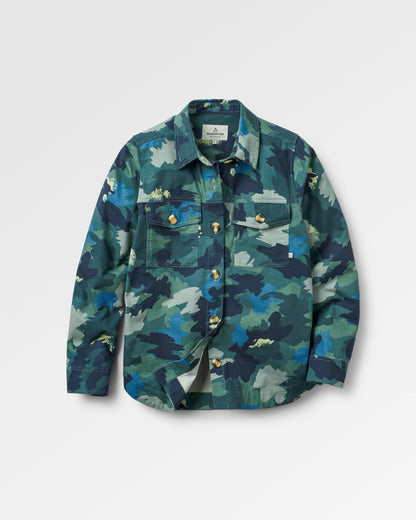 Coral Cotton LS Shirt - Alpine Camo Rain Forest - Flatlay