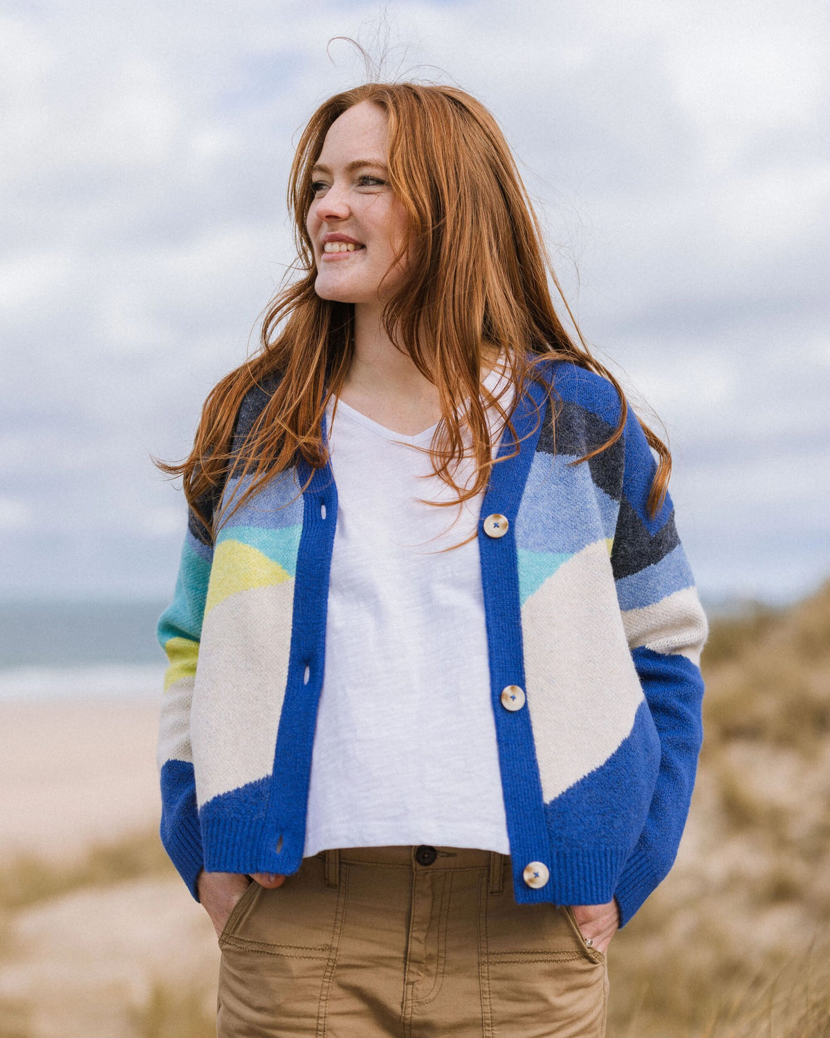 Scenic Knitted Cardigan - Scenic Azure Blue - Lifestyle