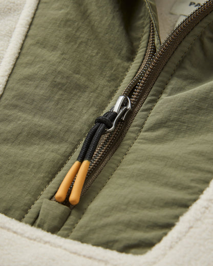 Alexander Hooded Polar Fleece - Vintage White - Flatlay