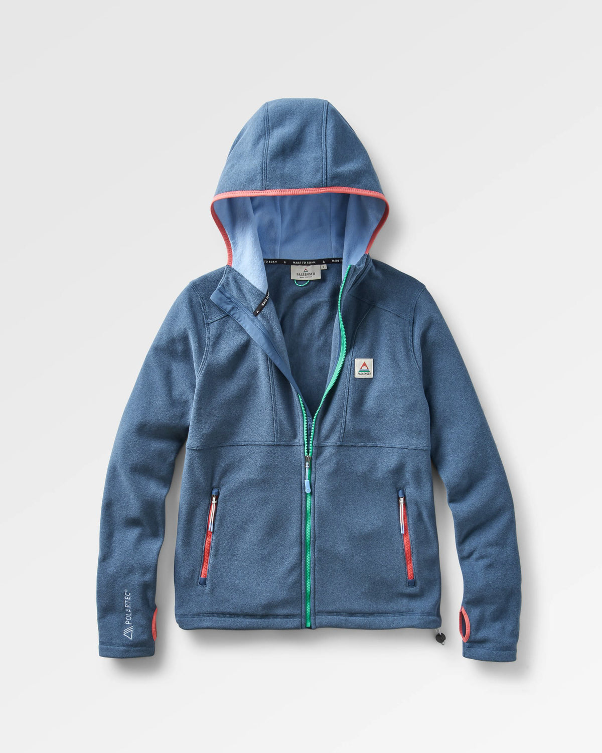 Crest Polartec® Fleece Hoodie - Dark Denim Marl - Flatlay