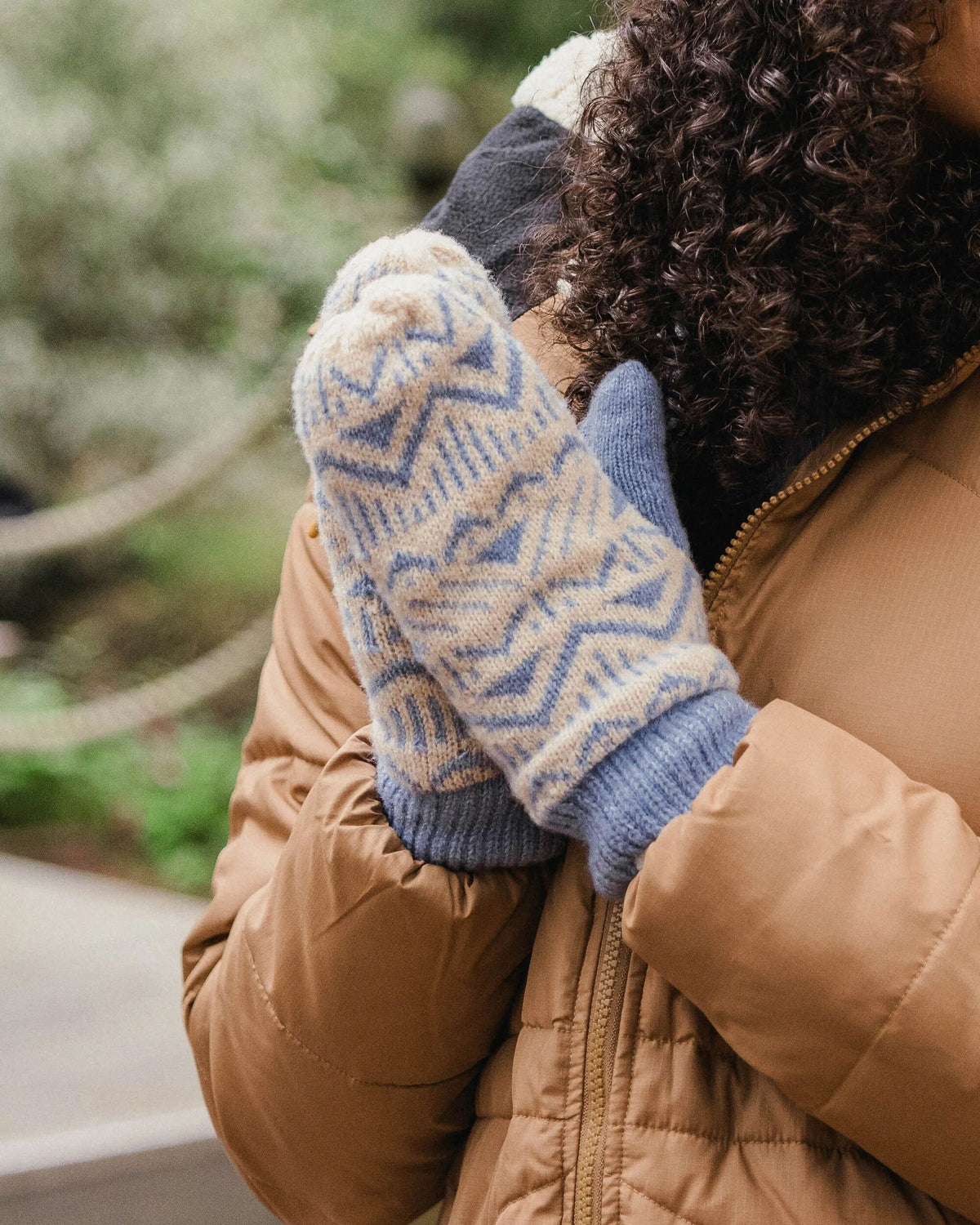 Nurture Fleece Lined Mittens - Faded Denim - Lifestyle - Female