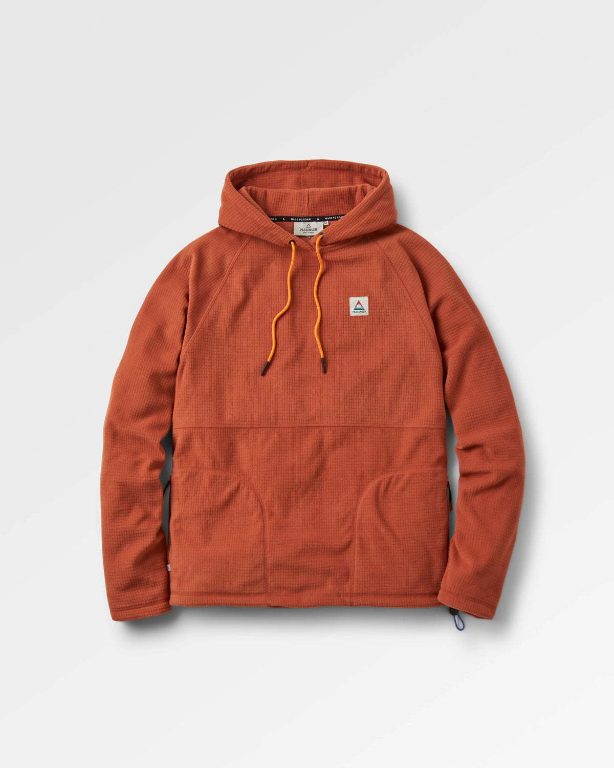Point Grid Polar Fleece Hoodie - Baked Clay - Flatlay