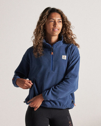 Ayla Micro Polartec® Fleece - Dark Denim - Studio Model