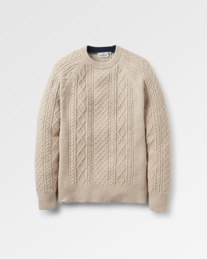 Sandbar Cable Knitted Jumper - Stone - Flatlay