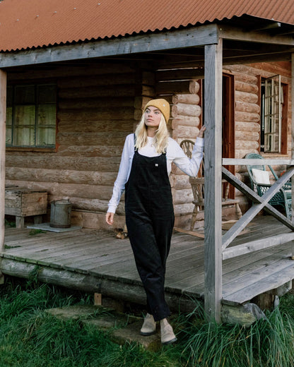 Meadows Cotton Cord Dungarees - Black - Lifestyle