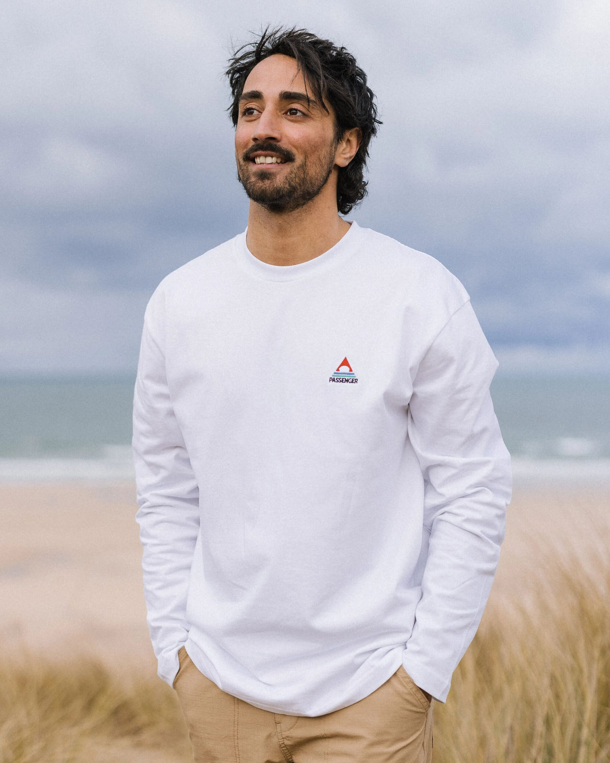 Vita Cotton Relaxed Fit LS T-Shirt - White - Lifestyle