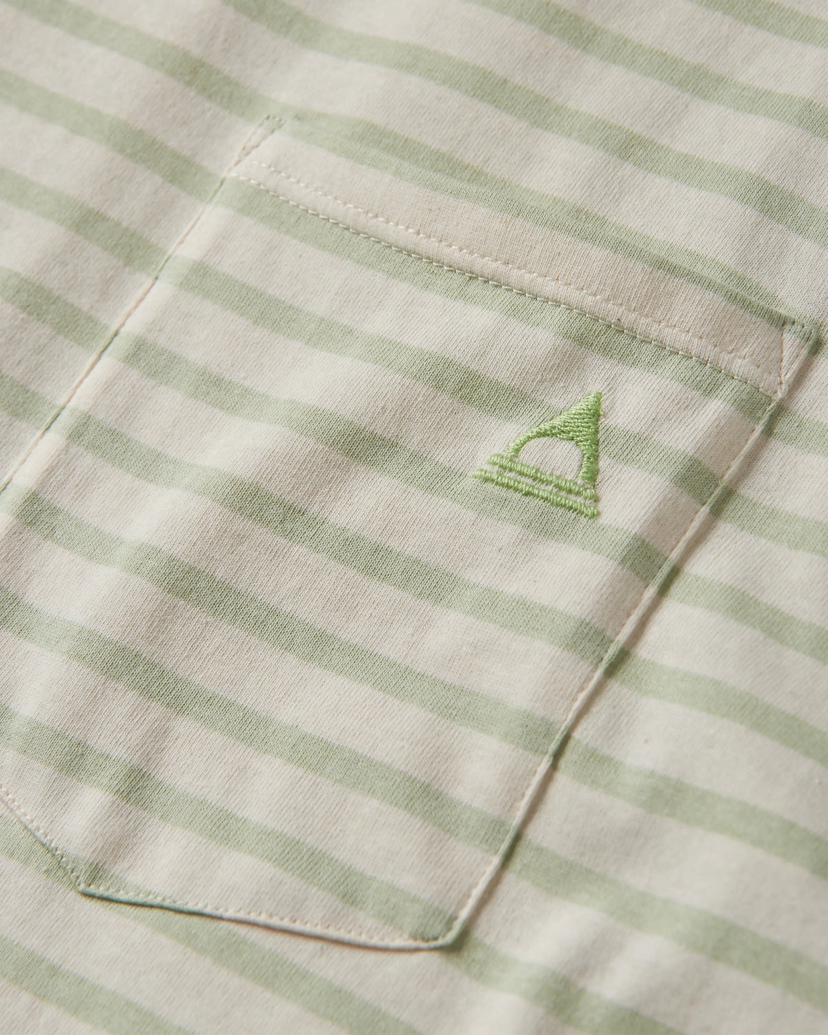 Zen Relaxed Fit T-Shirt - Apple Green Stripe - Flatlay