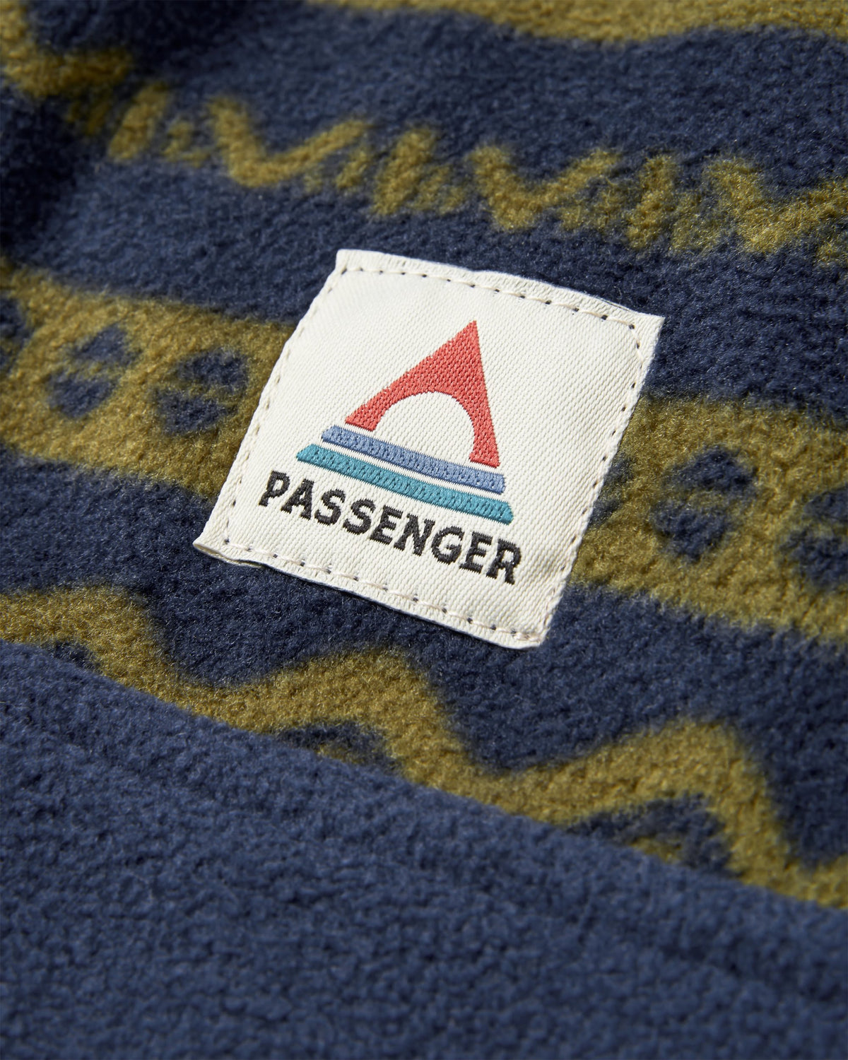 Set Off Polar 1/4 Zip Fleece - Mountain Geo Khaki/Rich Navy - Flatlay