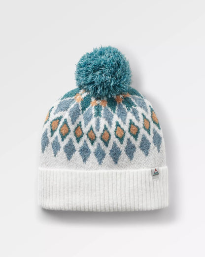 Snowdrop Bobble Hat - Vintage White - Flatlay