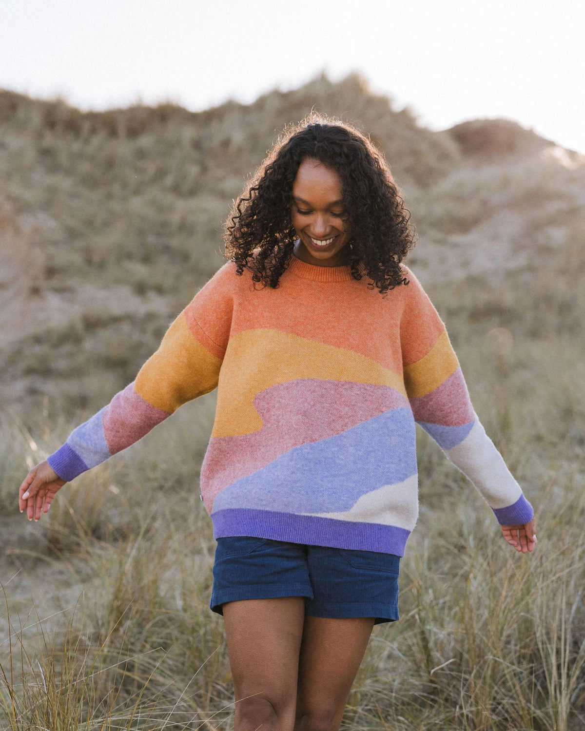 Scenic Knitted Jumper - Scenic Sunrise Orange - Lifestyle