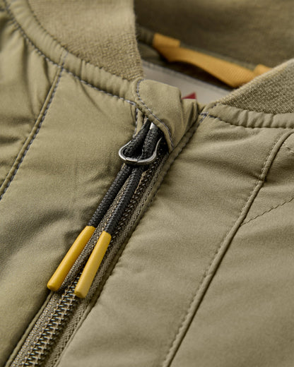 Lucia Sherpa Lined Bomber Jacket - Dusty Olive - Flatlay