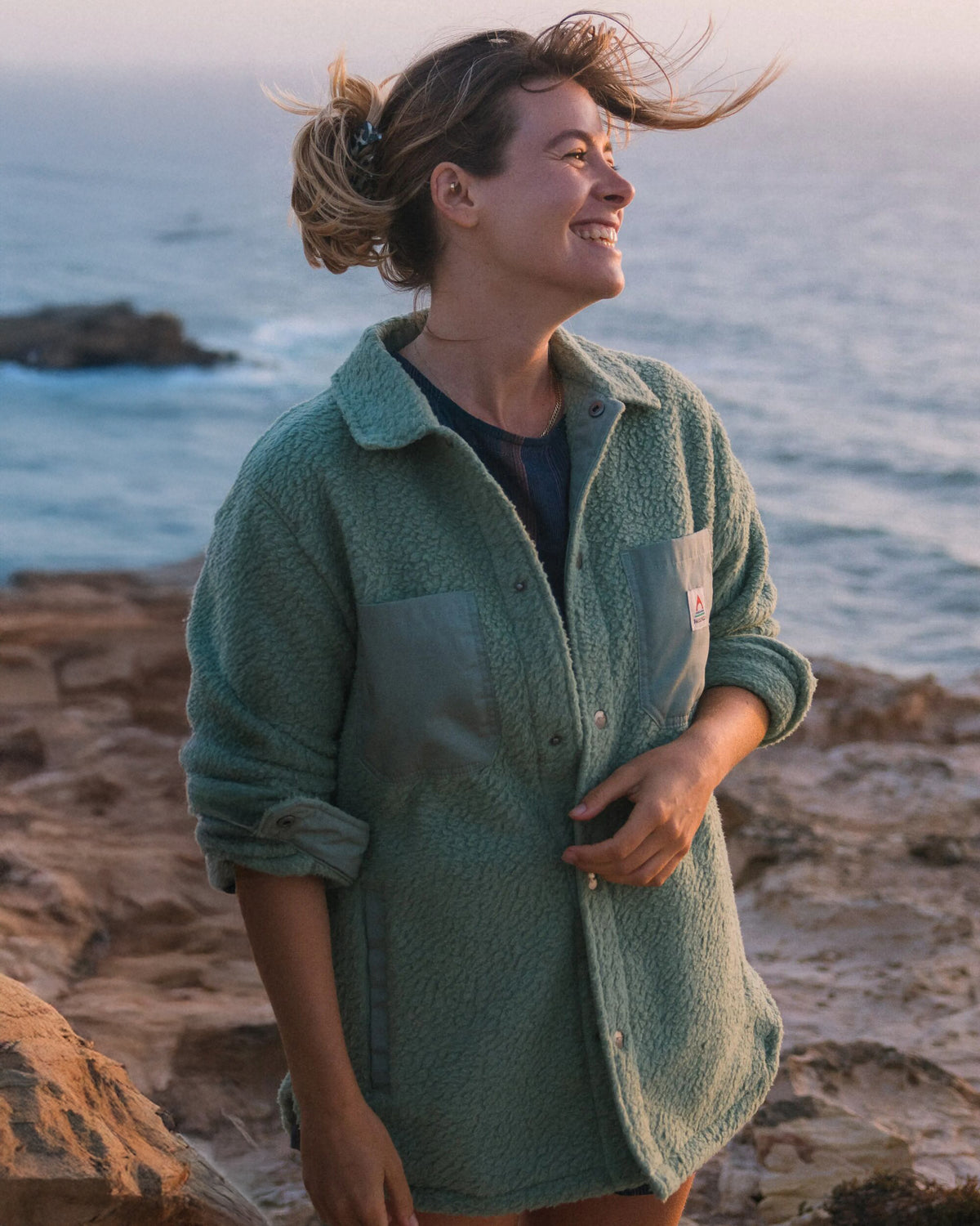 Rappel Sherpa Oversized Shirt - Pistachio - Lifestyle