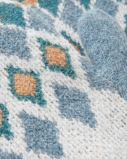 Wave Fleece Lined Mittens - Vintage White - Flatlay