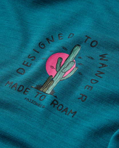 Camp Wild Lightweight Merino Blend LS T-Shirt - Mediterranean - Flatlay