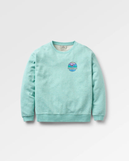 Laidback Cotton Sweatshirt - Aqua Marl - Flatlay