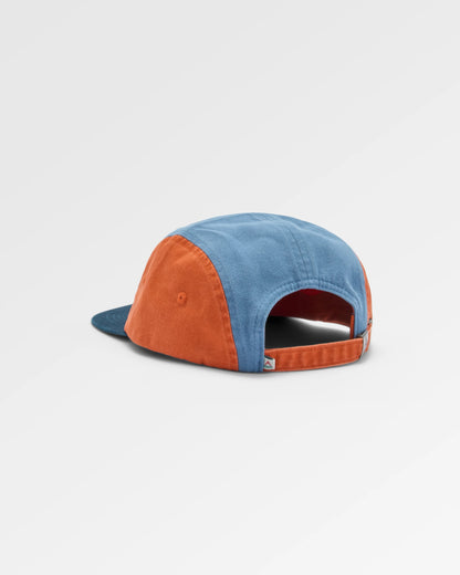 Fixie 5 Panel Cap - Sunrise Orange/ Moonlight Blue Multi - Flatlay