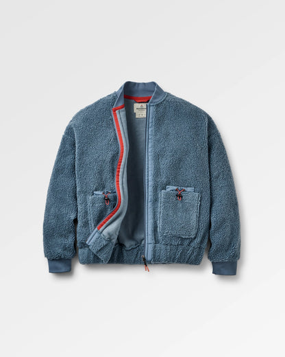 Lucia Sherpa Fleece - Stormy Blue  - Flatlay