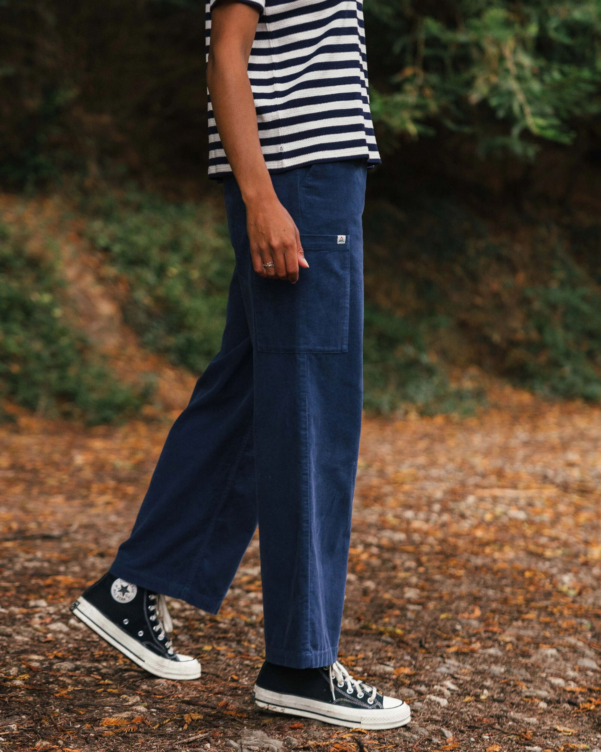 Someday Cotton Corduroy Trouser - Dark Denim - Lifestyle