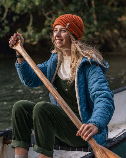 Earthy Sherpa Lined Insulated Jacket - Washed Blue - Lifestyle