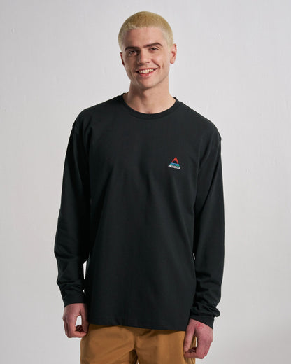 Vita Cotton Relaxed Fit LS T-Shirt - Black - Studio Model
