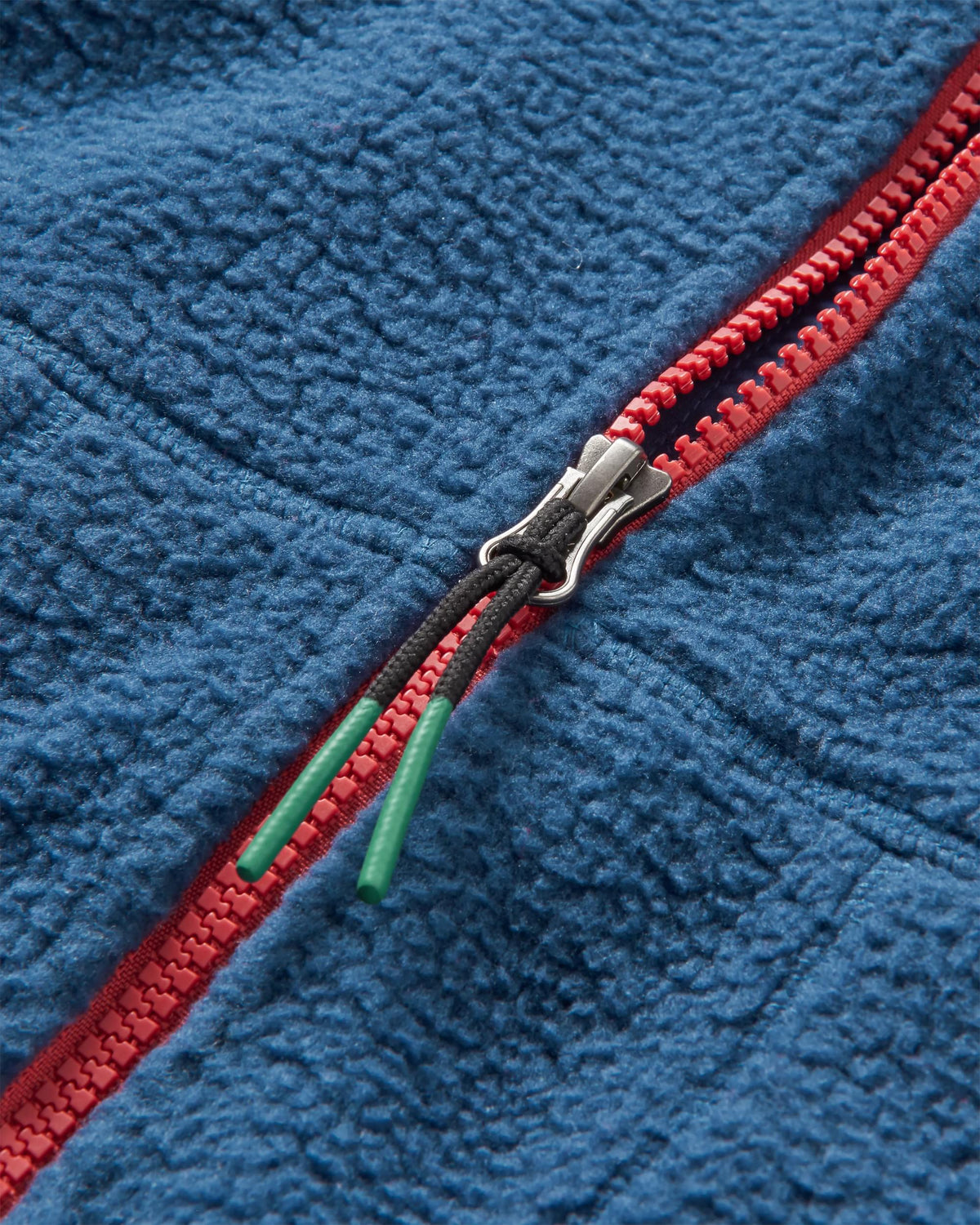 North Coast Full Zip Sherpa Fleece - Dark Denim - Flatlay