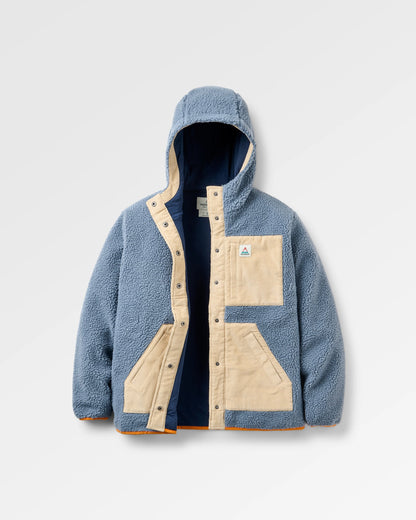 Clover Sherpa Hooded Fleece - Stormy Blue  - Flatlay