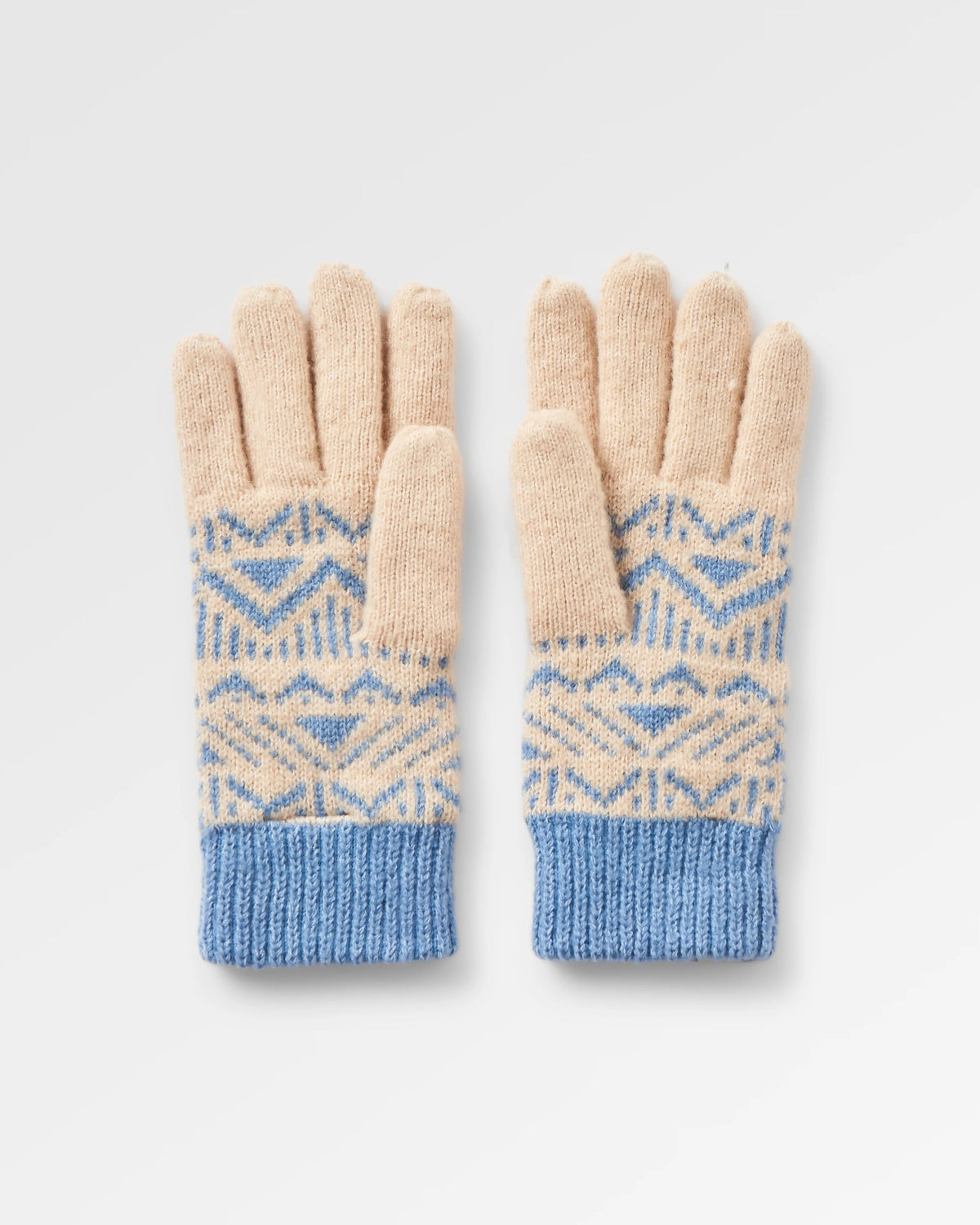 Nurture Knitted Gloves - Faded Denim/Stone - Flatlay