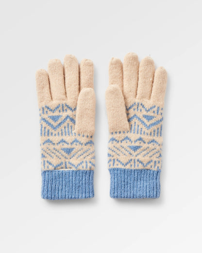 Nurture Knitted Gloves - Faded Denim/Stone - Flatlay