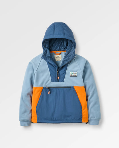 Alexander Hooded Polar Fleece - Faded Denim - Flatlay