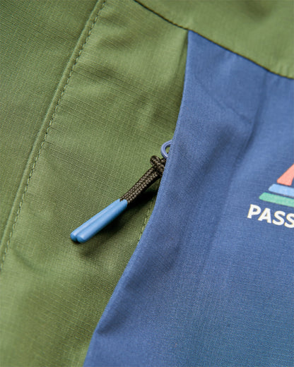 Trailscape Men's Waterproof Jacket - Dark Denim/Wild Green - Flatlay