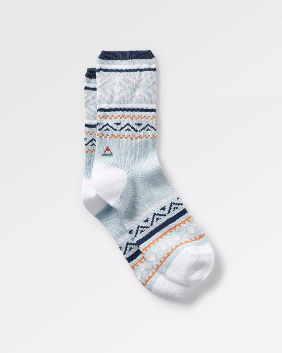 Mid-weight Patterned Socks - Blue Fog - Flatlay