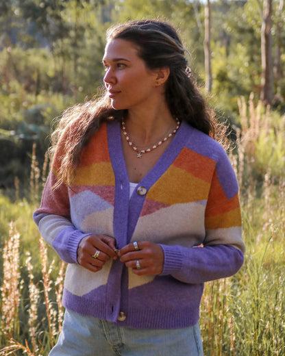 Scenic Knitted Cardigan - Scenic Sunrise Orange - IGC