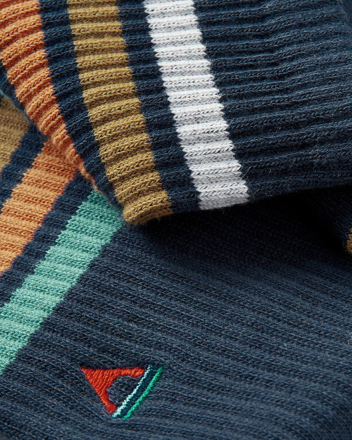 Classic Midweight Crew Socks - Navy - Flatlay