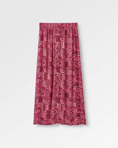 Hannah Skirt - Vintage Patchwork Wine - Flatlay