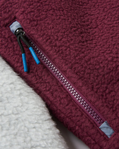 Offgrid 1/2 Zip Sherpa Fleece - Grey Marl/Fig - Flatlay