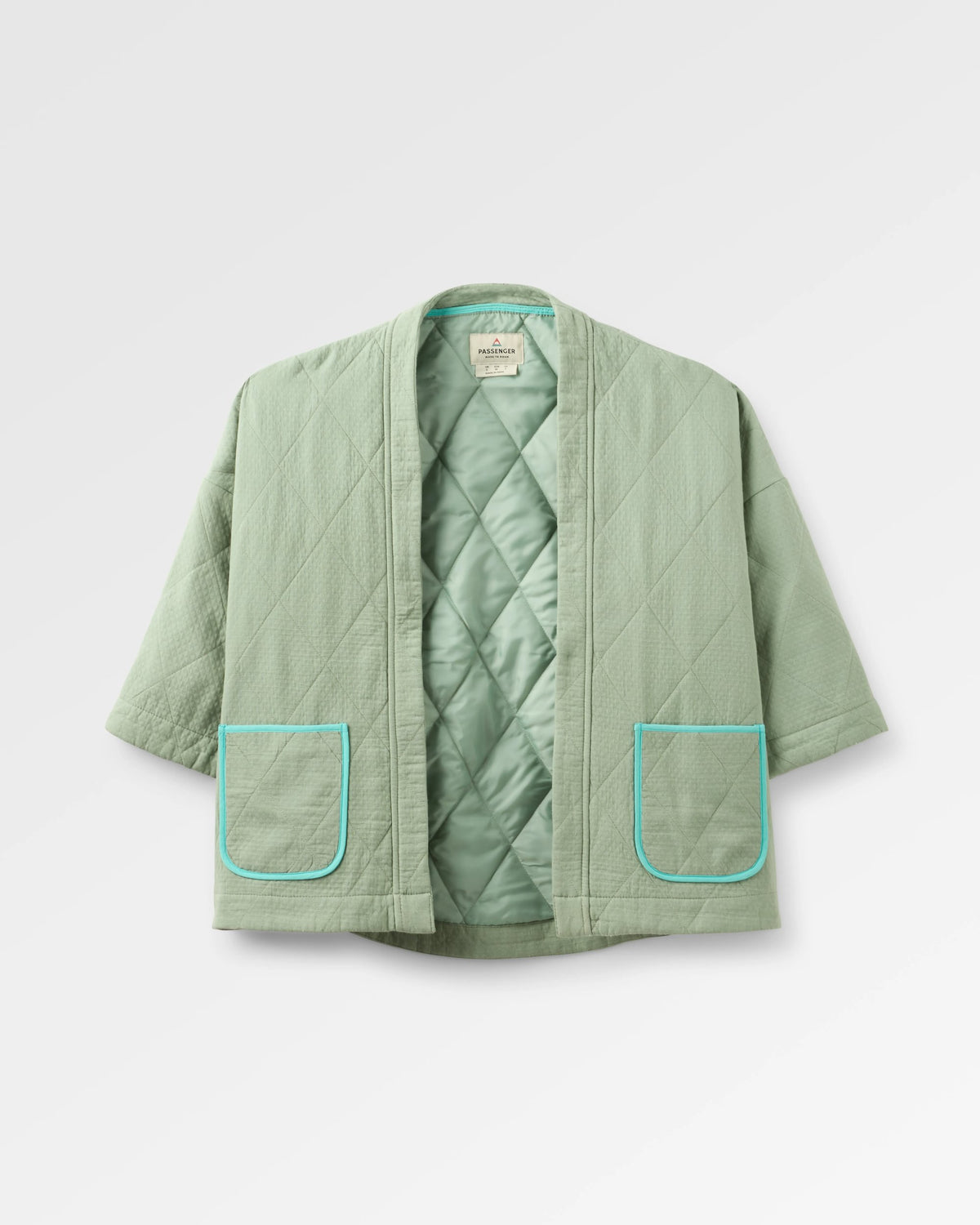 Mira Cotton Quilted Overshirt - Pistachio - Flatlay