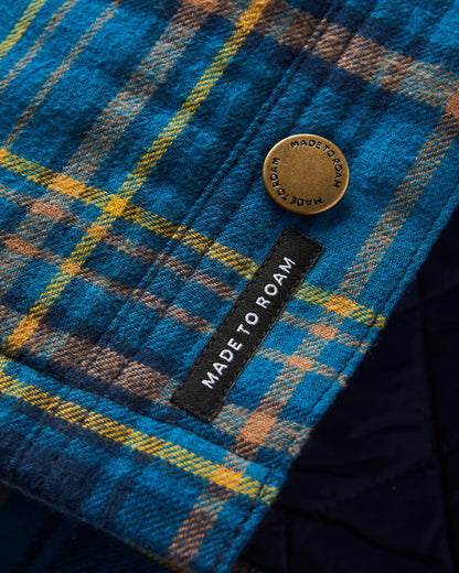 Falcon Cotton Jacket - Tidal Blue Check  - Flatlay