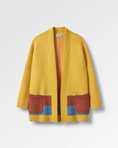 Vista Knitted Cardigan - Amber Gold - Flatlay