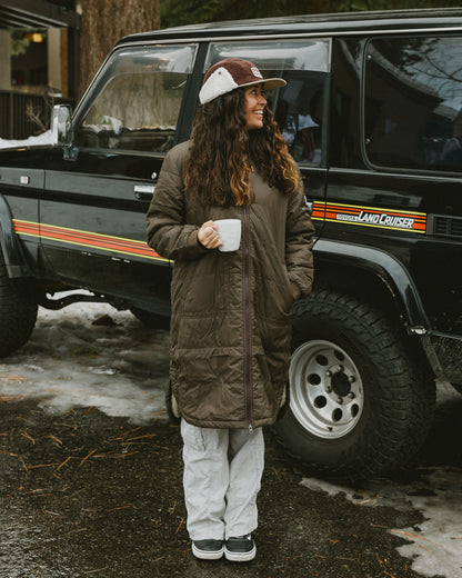 Flora Sherpa Lined Parka - Coffee - Lifestyle