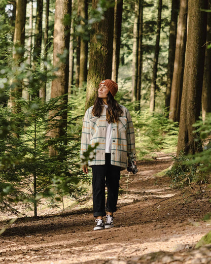 Olympus Yarn Dye Sherpa Fleece Shirt - Surf Spray Check - Lifestyle
