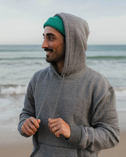 Heritage Textured Relaxed Fit Hoodie - Charcoal - Lifestyle