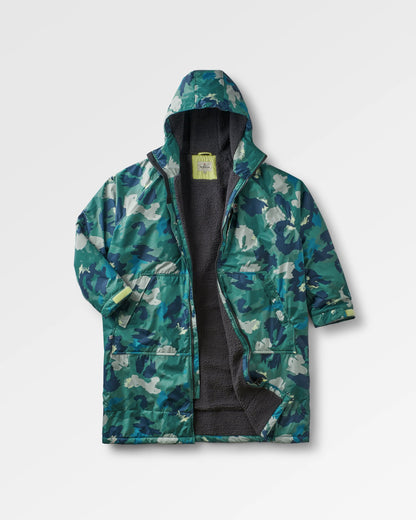 Waves Sherpa Lined Changing Robe - Alpine Camo Rain Forest - Flatlay