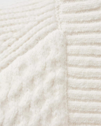 Homey Knitted Cable Cardigan - Off White - Flatlay