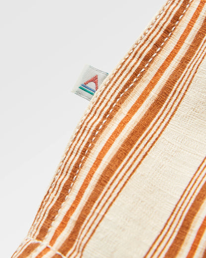 Cove Cotton Textured Shirt - Sunset Orange Stripe - Flatlay