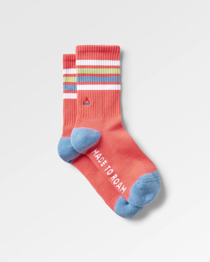 Mid-weight Crew Socks - Shell Pink - Flatlay