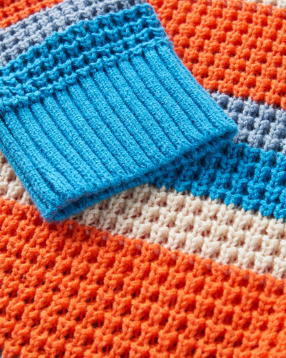 Reflection Stripey Jumper - Ember Orange Multi Stripe - Flatlay